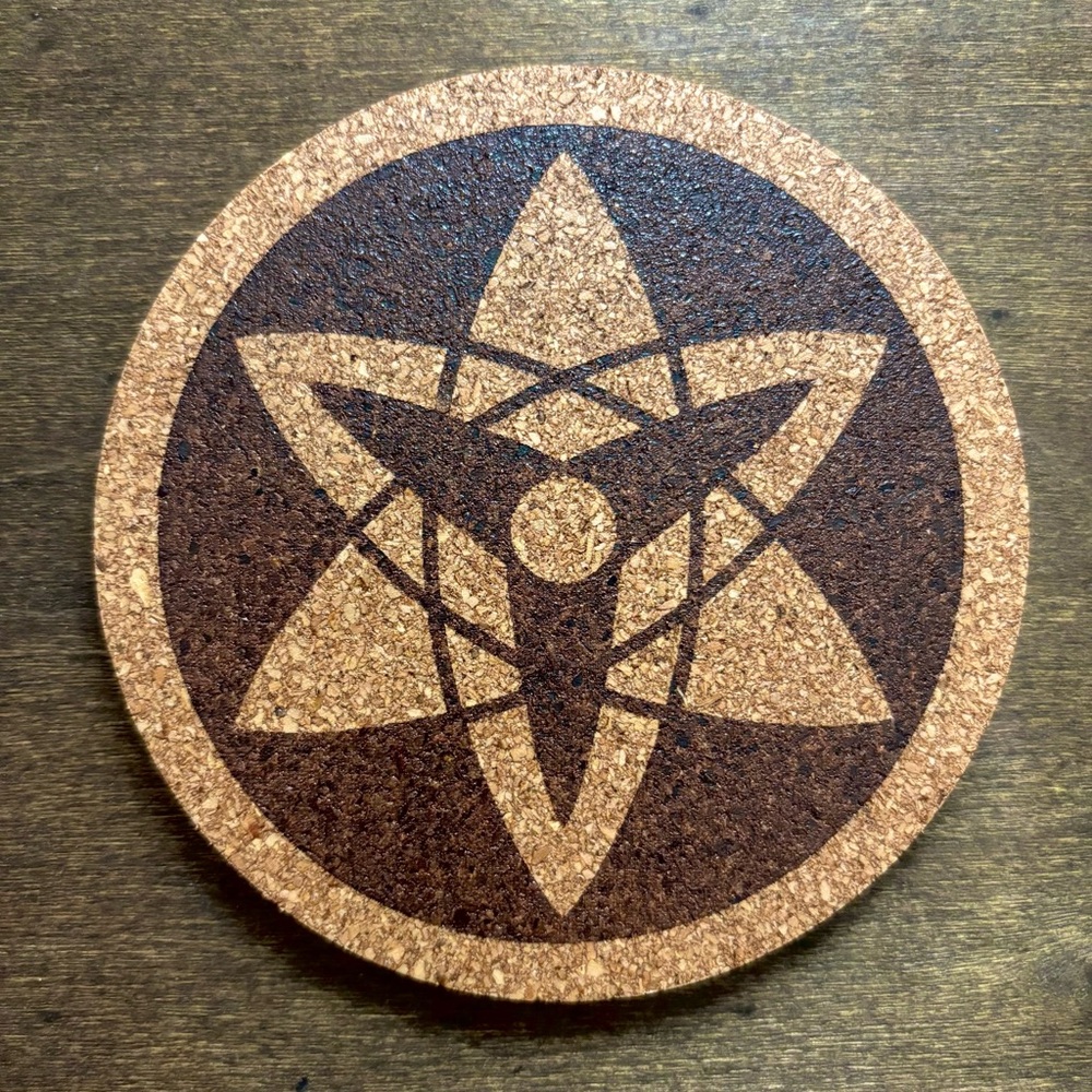 Naruto Sasuke Eternal Mangekyou Sharingan Laser Engraved Cork Coaster